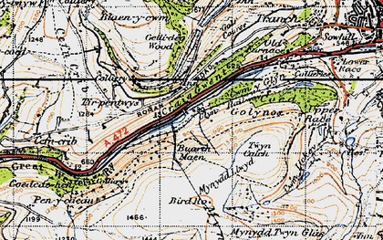 Old map of Tir-pentwys in 1947