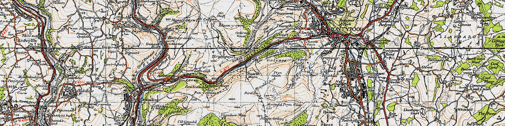 Old map of Buarth Maen in 1947