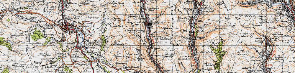 Old map of Braich y Cymmer in 1947