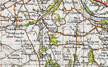 Old map of Pantymwyn in 1947