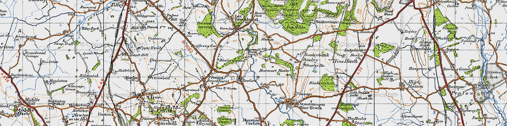 Old map of Papermill Bank in 1947