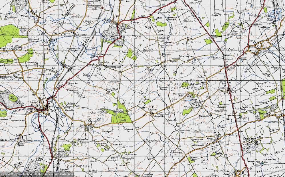 Old Map of Papley, 1946 in 1946
