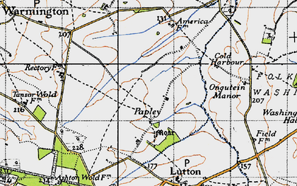 Old map of Papley in 1946