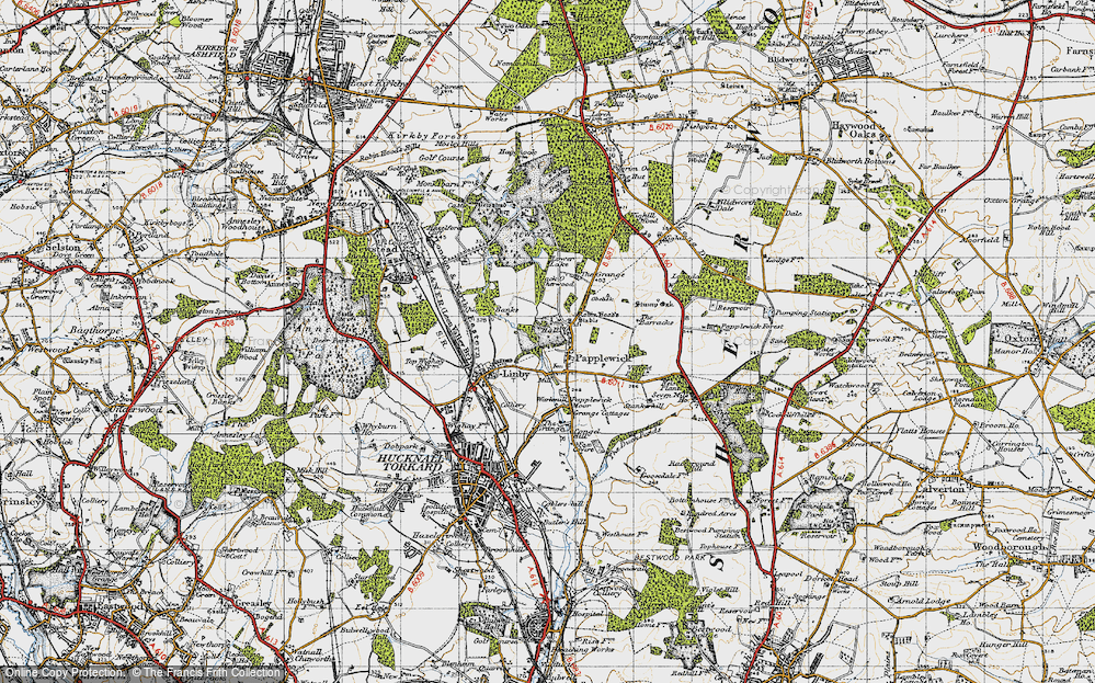 Old Map of Papplewick, 1946 in 1946