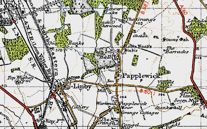 Old map of Papplewick in 1946