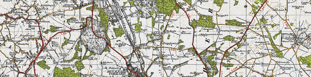 Old map of Papplewick in 1946