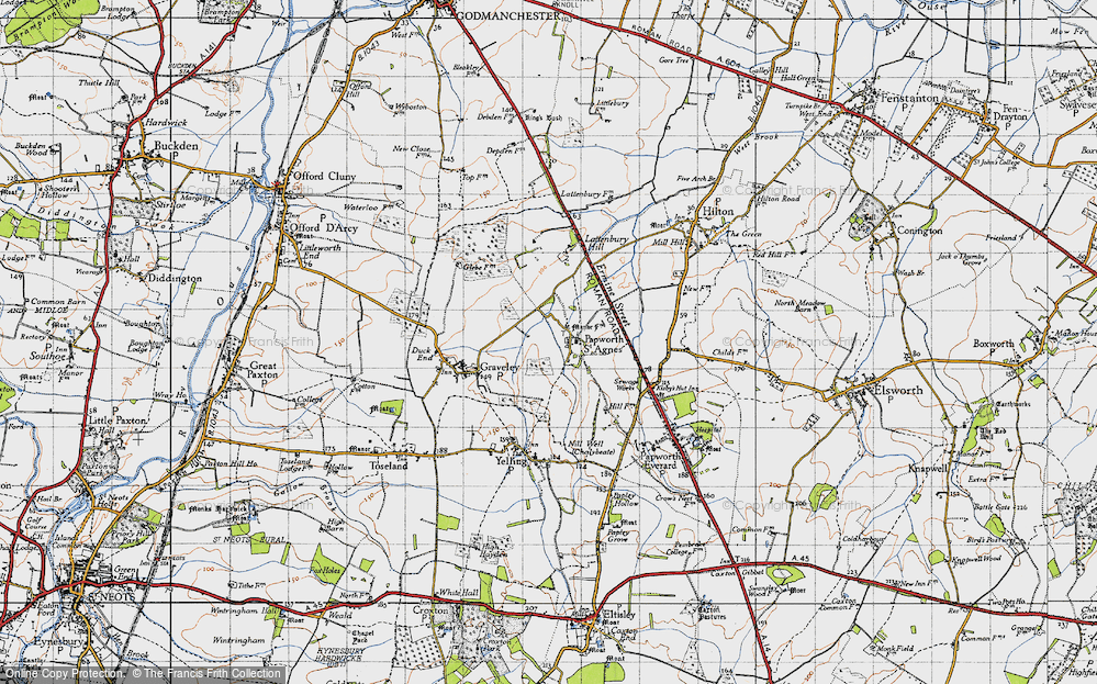 Old Map of Papworth St Agnes, 1946 in 1946