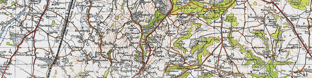 Old map of Tocknells Court in 1946