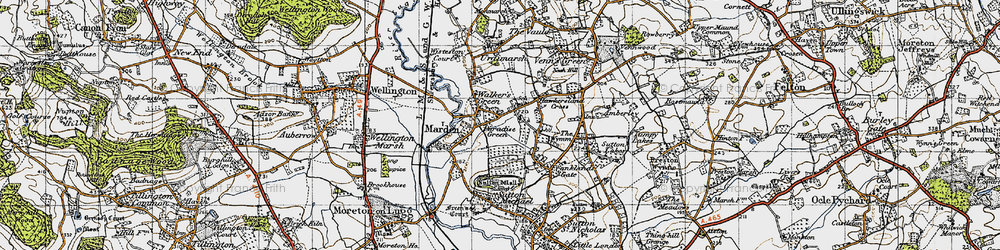 Old map of Paradise Green in 1947