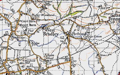 Old map of Parbrook in 1946