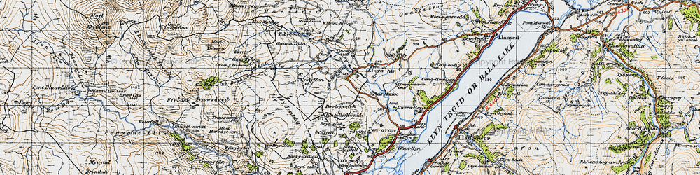 Old map of Afon Dylo in 1947