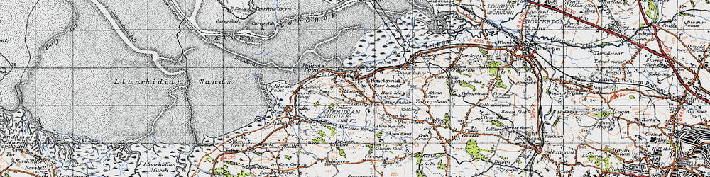Old map of Parc-hendy in 1947