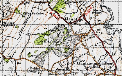 Old map of Parciau in 1947