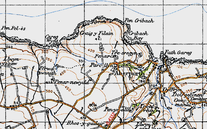 Old map of Parcllyn in 1947