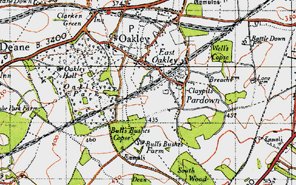 Old map of Pardown in 1945