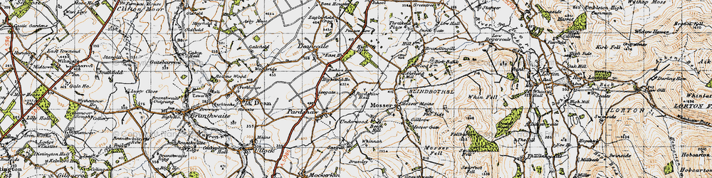 Old map of Pardshaw Hall in 1947