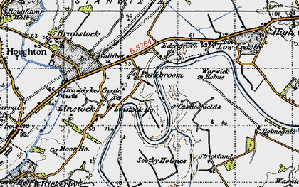 Old map of Scotby Holmes in 1947