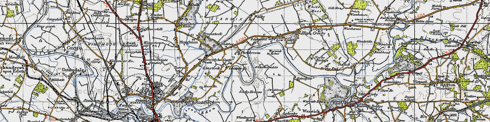 Old map of Scotby Holmes in 1947