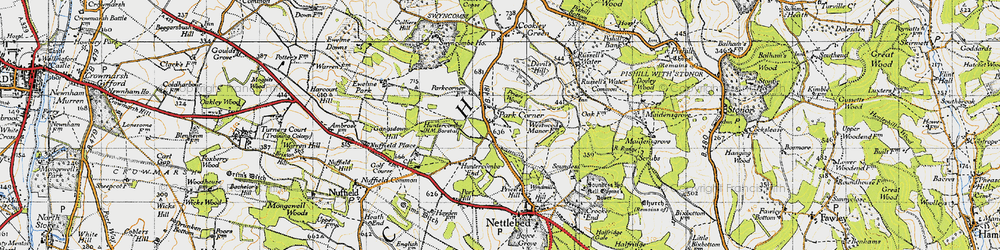 Old map of Park Corner in 1947