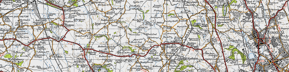 Old map of Park End in 1946