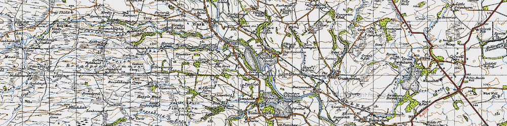 Old map of Nunwick in 1947