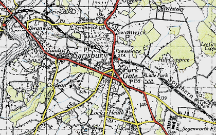 Old map of Park Gate in 1945
