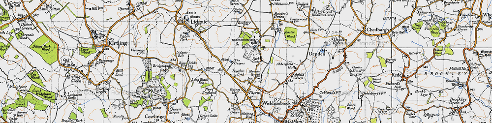 Old map of Park Gate in 1946