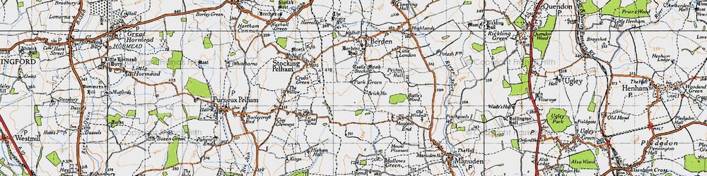 Old map of Park Green in 1946
