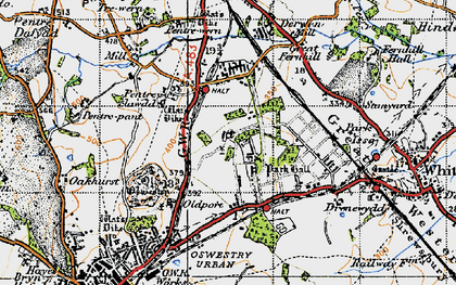 Old map of Park Hall in 1947