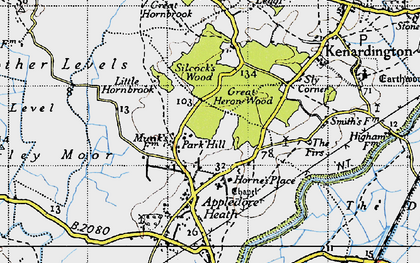 Old map of Park Hill in 1940