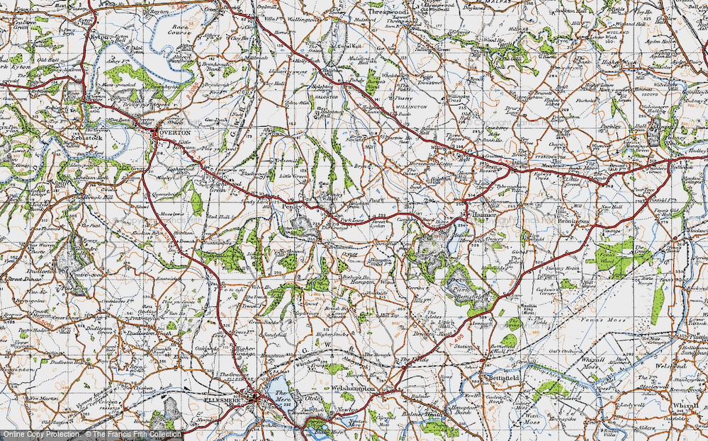 Old Map of Historic Map covering Bryn, The in 1947