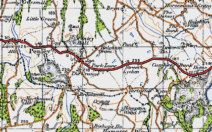 Old map of Park Lane in 1947