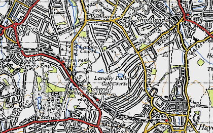 Old map of Park Langley in 1946