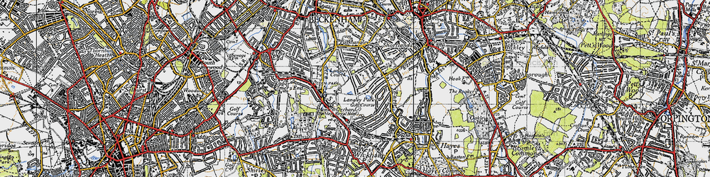 Old map of Park Langley in 1946