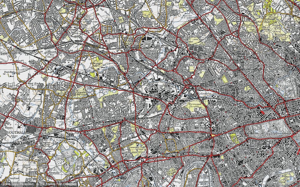 Old Map of Park Royal, 1945 in 1945