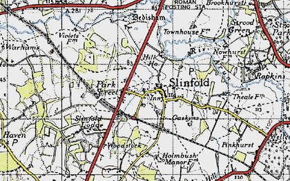 Old map of Park Street in 1940