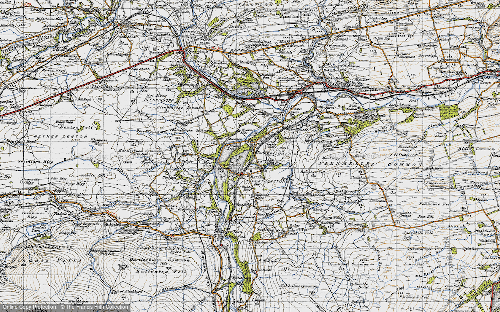 Old Map of Historic Map covering Broomhouse Common in 1947