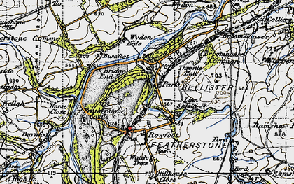 Old map of Wydon Eals in 1947