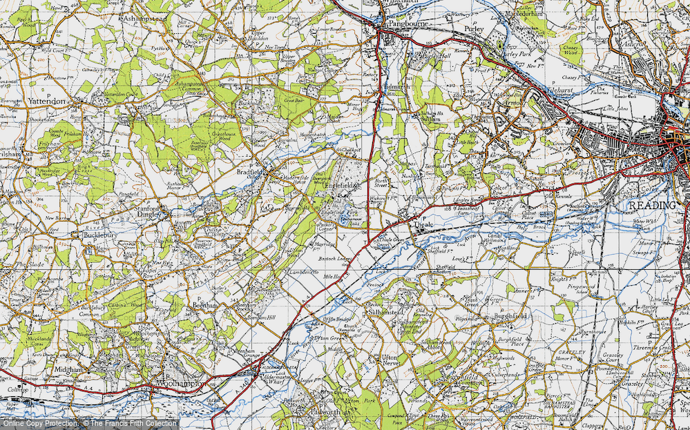 Old Map of Historic Map covering Wickcroft in 1945