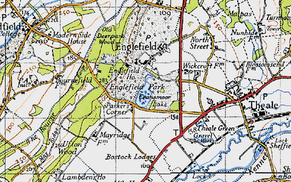 Old map of Parker's Corner in 1945