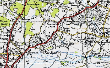 Old map of Parker's Green in 1946