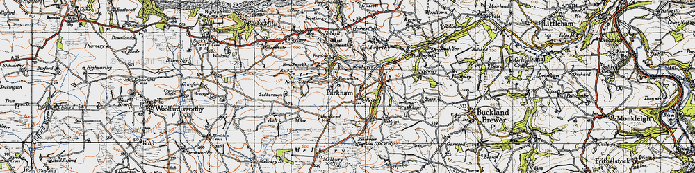 Old map of Parkham in 1946