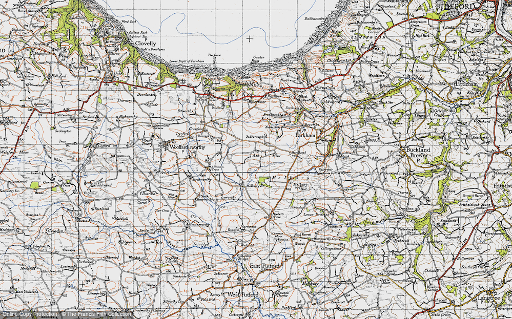 Old Map of Parkham Ash, 1946 in 1946