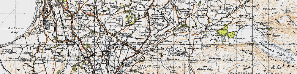 Old map of Lingla Beck in 1947