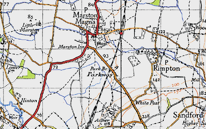 Old map of Parkway in 1945