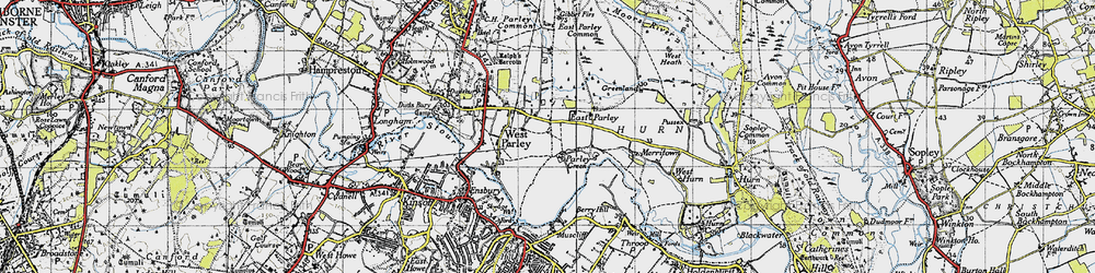 Old map of Parley Green in 1940