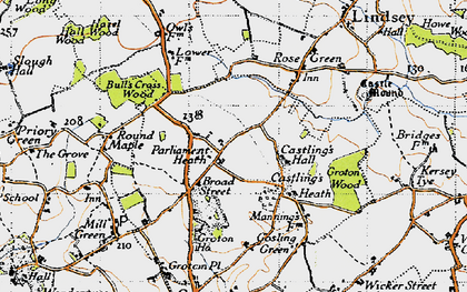 Old map of Parliament Heath in 1946