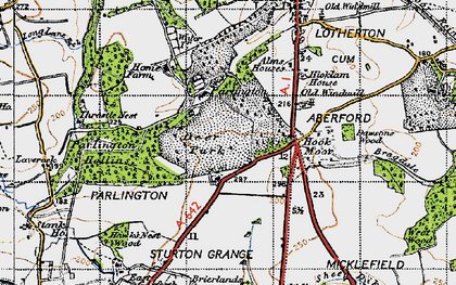 Old map of Hook Moor in 1947