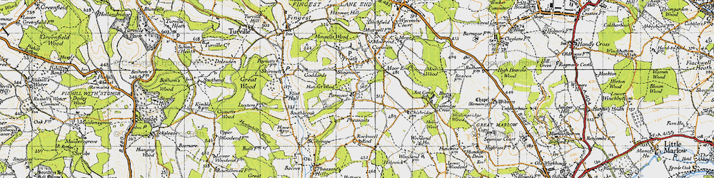 Old map of Parmoor in 1947