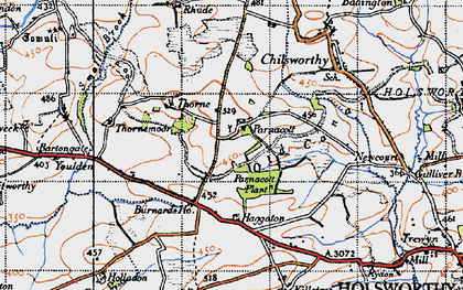 Old map of Parnacott in 1946